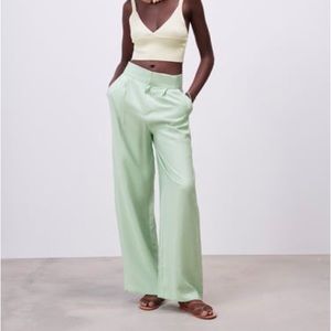 Zara Full Length Pants Sea Green